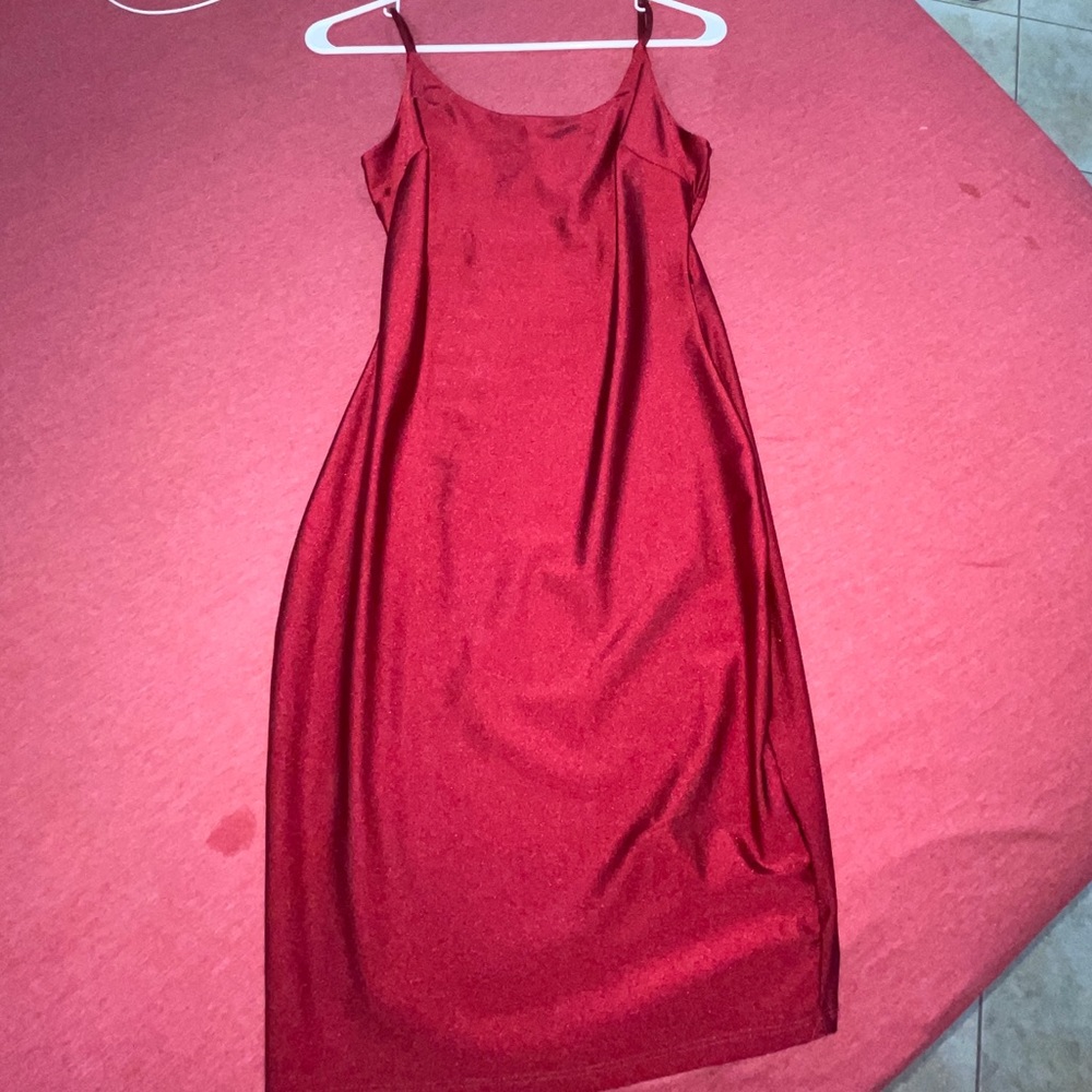 Burgundy silk dress